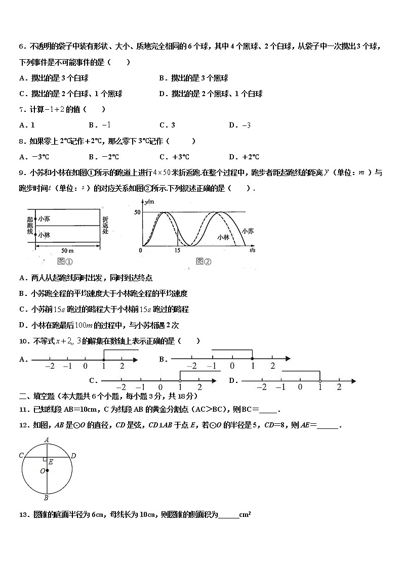 2022年吉林省長春市第一五三中學(xué)中考五模數(shù)學(xué)試題含解析第2頁