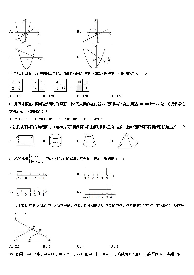 2022年辽宁省大连市西岗区中考一模数学试题含解析02