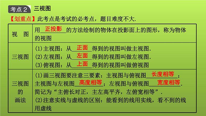 山东省2022年中考数学(五四制)一轮课件:第七章 第1课时 投影、视图与尺规作图第5页
