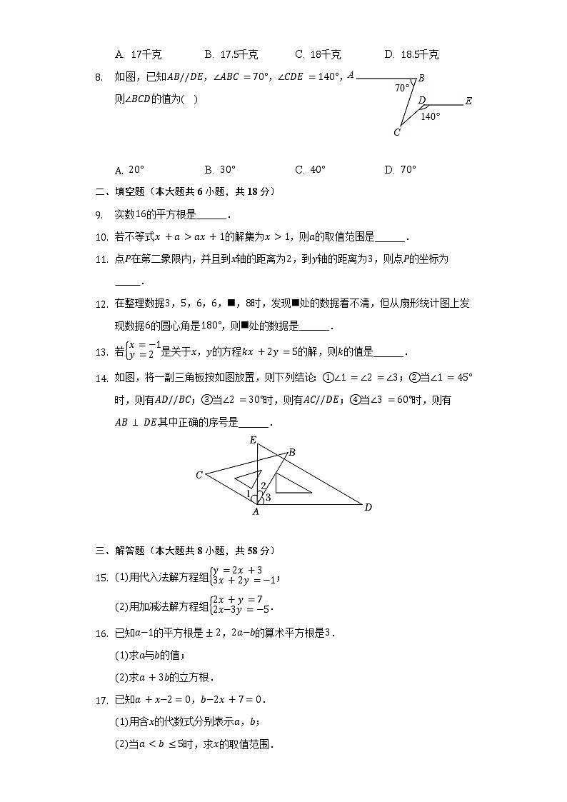 2021-2022学年江西省南昌市七年级(下)期末数学试卷(Word解析版)第2页