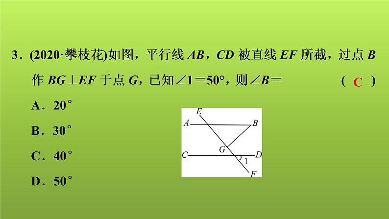 2022年中考数学人教版一轮复习讲练课件:第17课 图形初步第4页