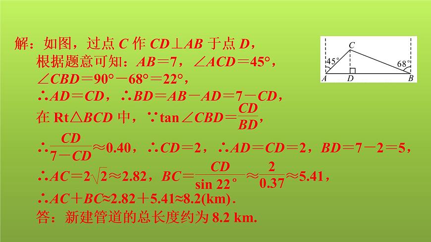 2022年中考數(shù)學(xué)人教版一輪復(fù)習(xí)講練課件:第23課 解直角三角形的應(yīng)用第6頁