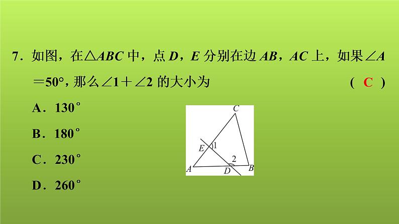 2022年中考数学人教版一轮复习讲练课件:专项测评卷(五)三角形08