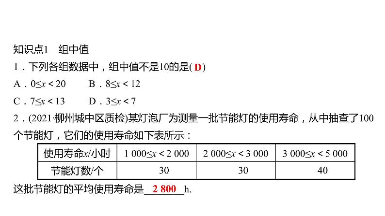 2021-2022 人教版数学 八年级下册 第二十章 20.1.1 平 均 数 第2课时 课件第3页