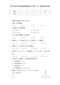 2021-2022学年海南省澄迈县八年级（下）期末数学试卷（Word解析版）