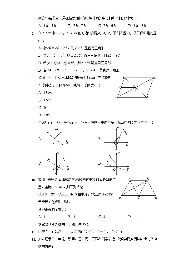 2021-2022学年山西省朔州市右玉县八年级(下)期末数学试卷(Word解析版)第2页