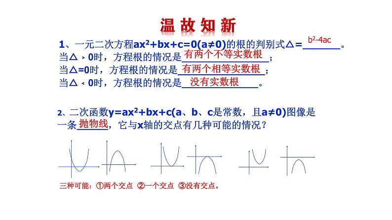 2021-2022 北师大版 数学 九年级下册 2.5 二次函数与一元二次方程课件第2页
