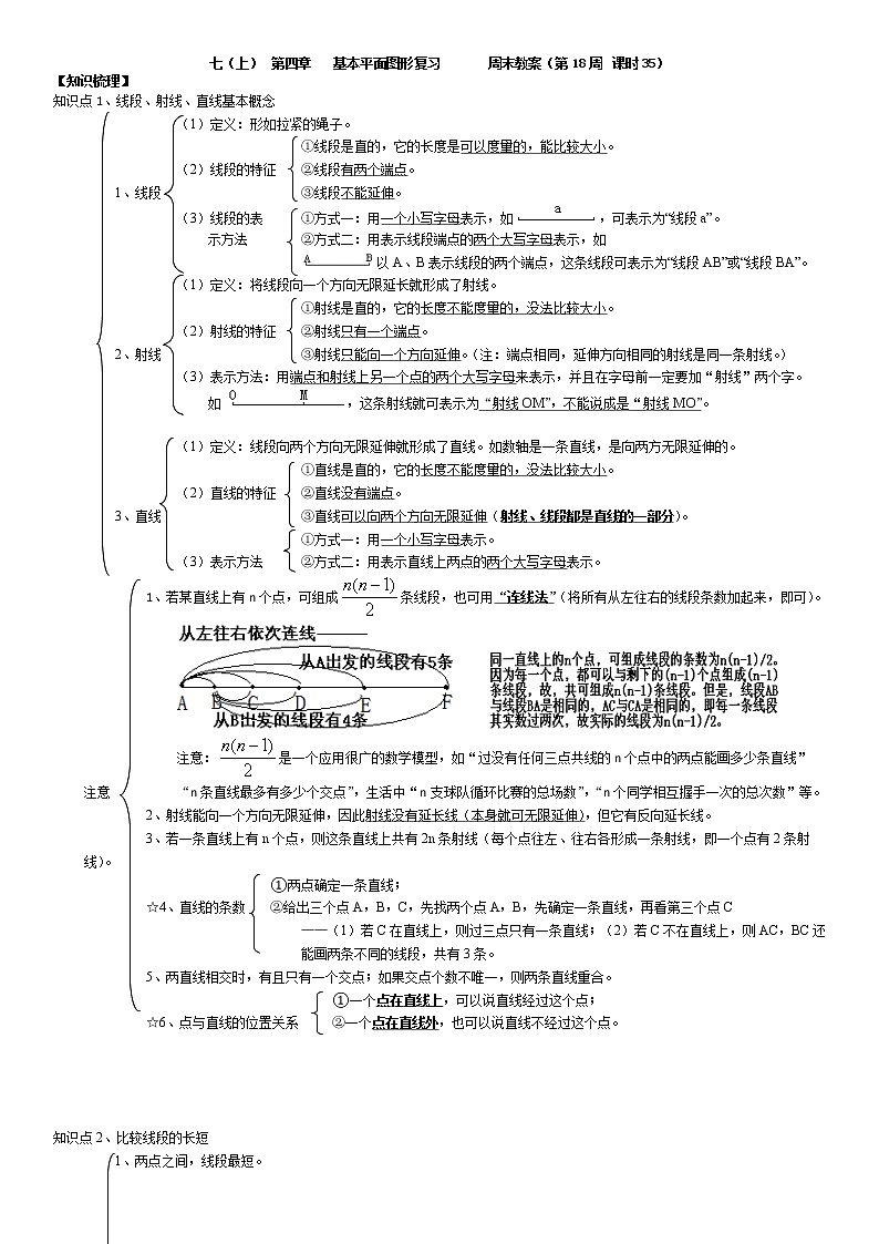 北师大版七年级上册数学:第18周末教案+强化(学生版)01