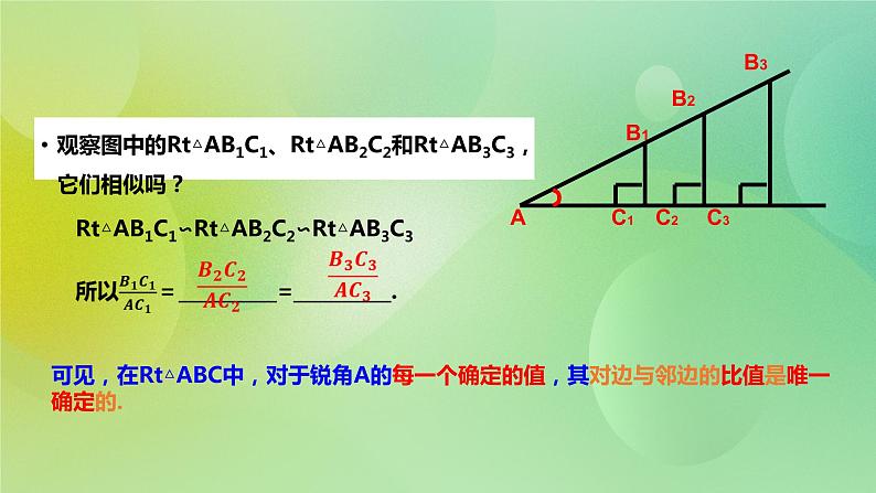 华师大版9上数学 24.3.1 锐角三角函数 课件04