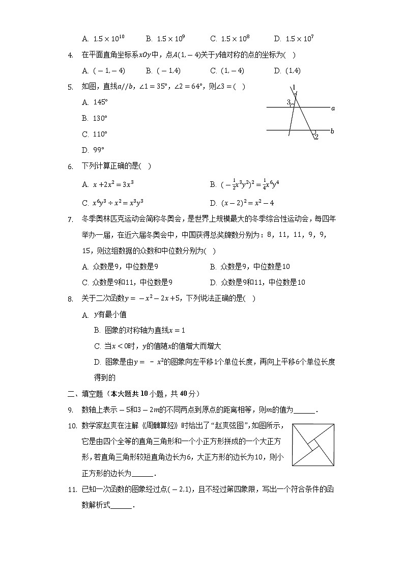 2022年四川省成都市部分学校中考数学模拟试卷(Word解析版)第2页
