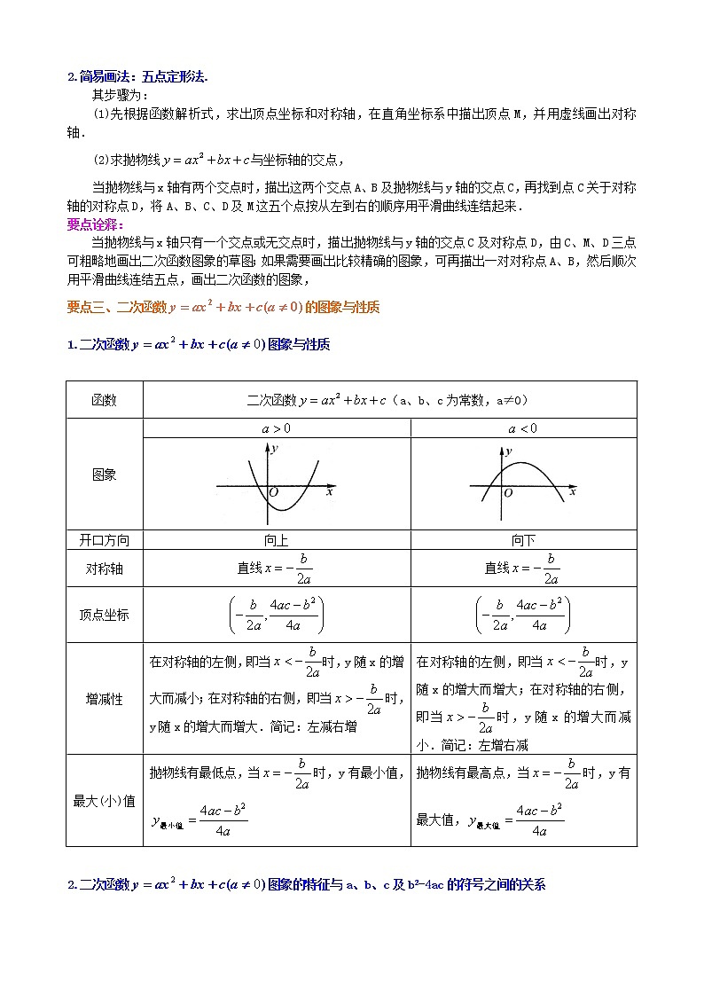 人教版数学九上09《二次函数y=ax^2+bx+c的图象与性质》知识讲解+巩固练习(基础版)(含答案)第2页