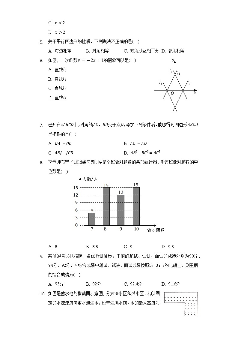 2021-2022学年河北省沧州市孟村县八年级(下)期末数学试卷(Word解析版)第2页