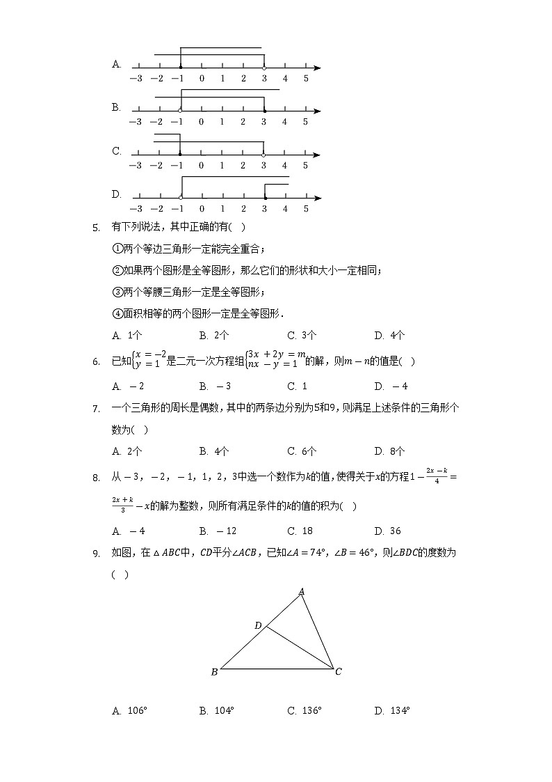 2021-2022学年河南省周口市商水县七年级(下)期末数学试卷(Word解析版)第2页