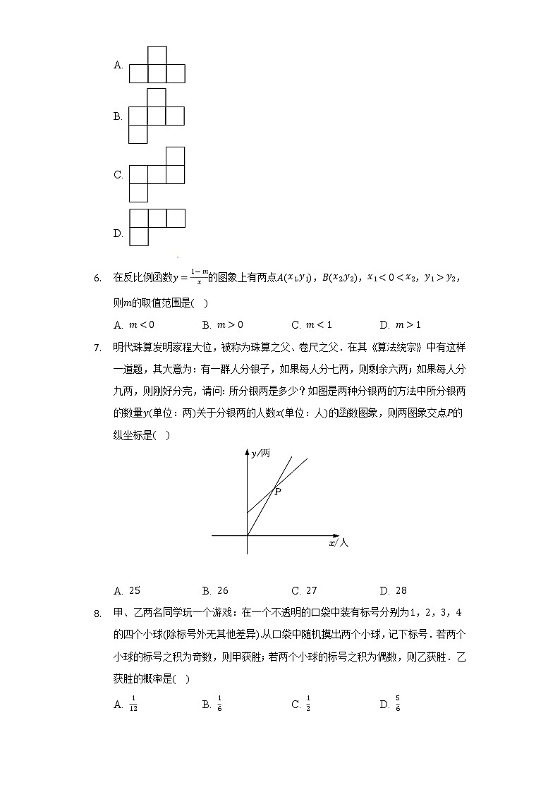 2022年湖北省武汉市名校导练中考数学模拟试卷(三)(Word解析版)第2页