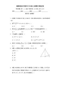 湘教版初中数学八年级上册期中测试卷（标准难度）（含答案解析）