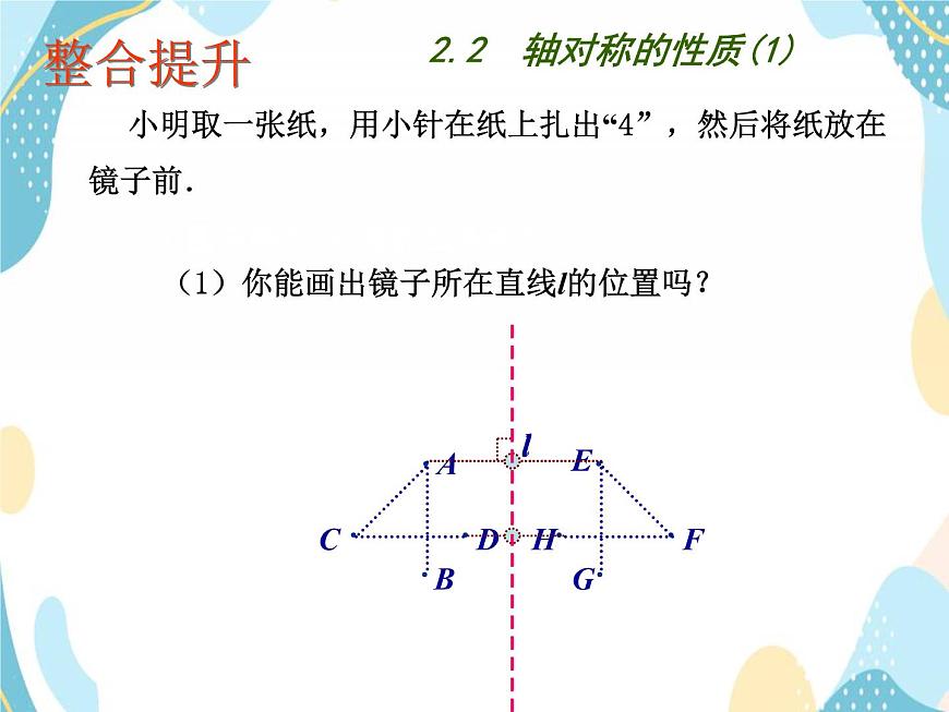 青島版八年級(jí)數(shù)學(xué)上冊(cè) 2.2 軸對(duì)稱(chēng)的基本性質(zhì)（1） 課件(共16張PPT)第7頁(yè)