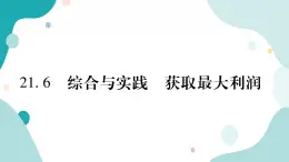 21.6 综合实与实践 获取最大利润（课件ppt）九年级上册数学教辅作业（沪科版）