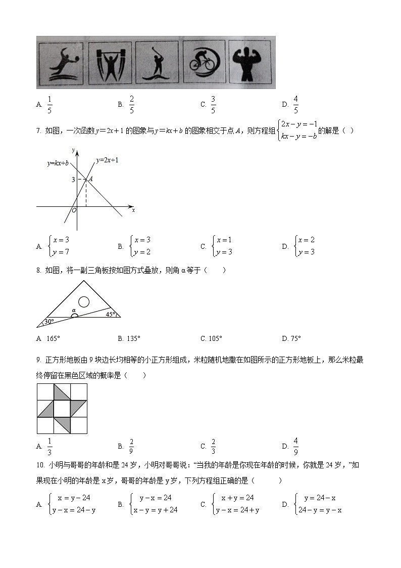 山东省烟台市栖霞市2021-2022学年七年级下学期期中数学试题(word版含答案)第2页