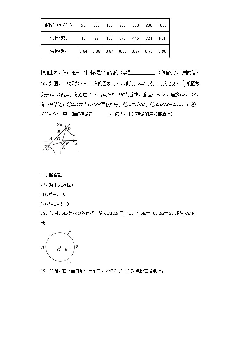 福建省南平市政和县2021-2022学年九年级上学期期末数学试题(word版含答案)第3页