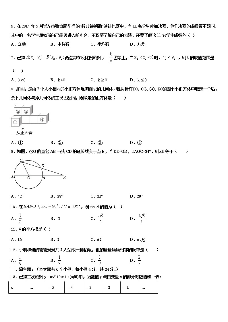 2022年山东青岛城阳区五校联考中考数学四模试卷含解析02