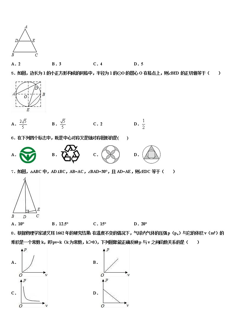 2022年山西省阳泉市郊区市级名校中考四模数学试题含解析第2页