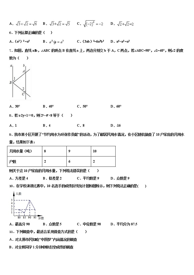 2022年天津市达标名校中考数学考前最后一卷含解析第2页