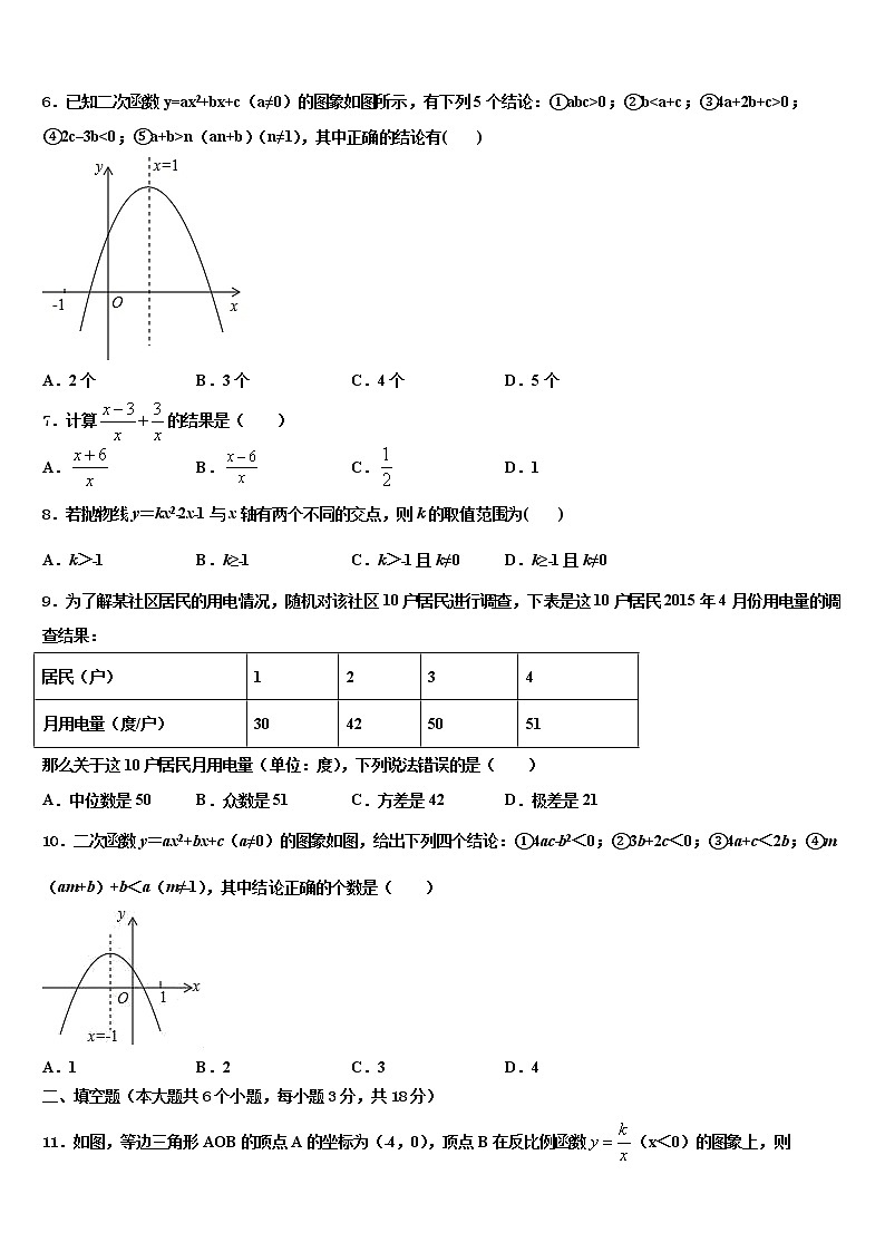 2022年四川省眉山市仁寿县中考五模数学试题含解析02