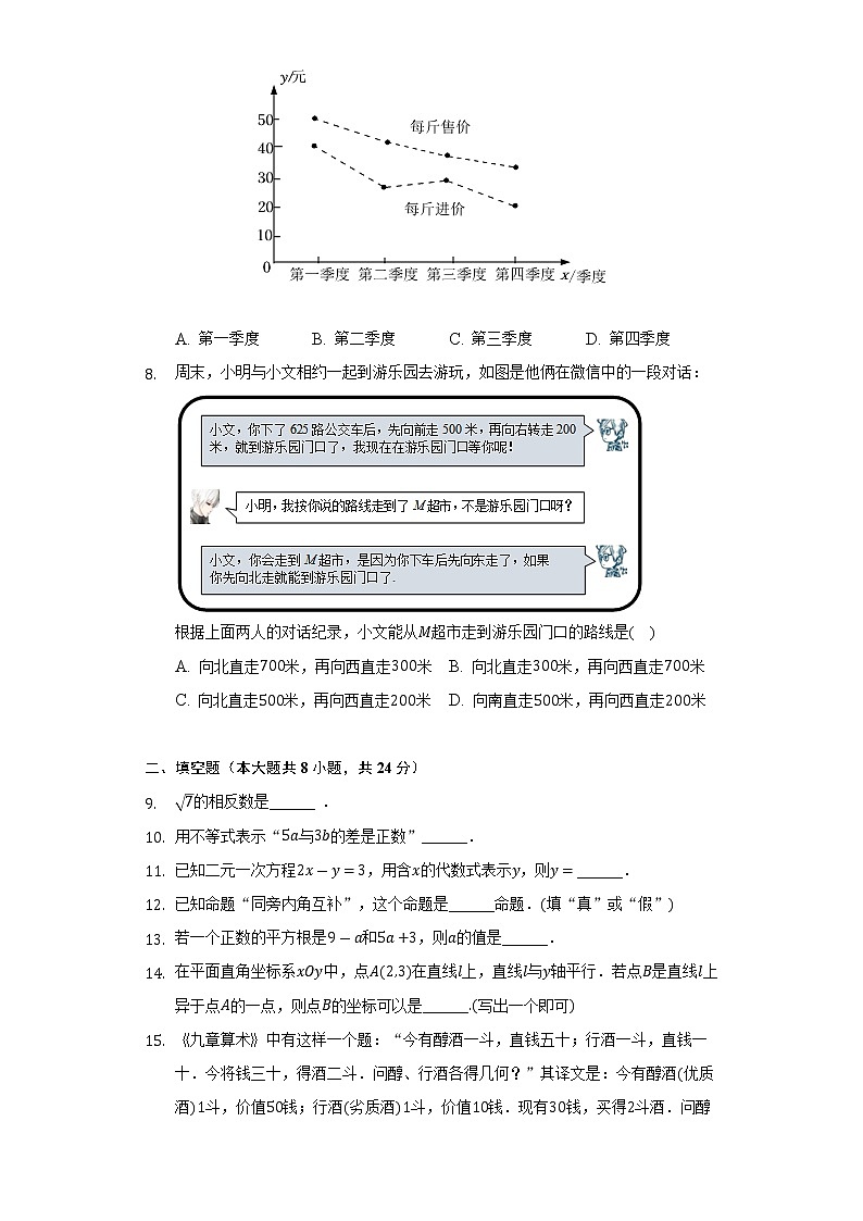 2021-2022学年北京市密云区七年级(下)期末数学试卷(Word解析版)02