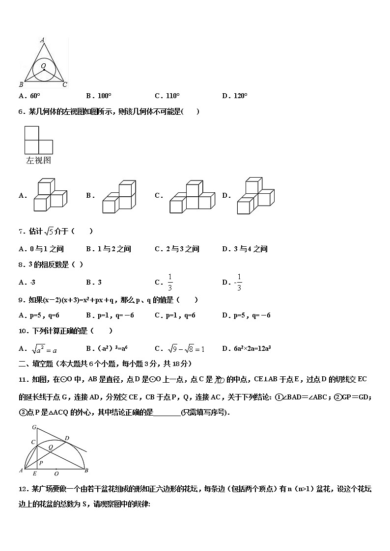 安徽省亳州市涡阳县2021-2022学年中考数学适应性模拟试题含解析02
