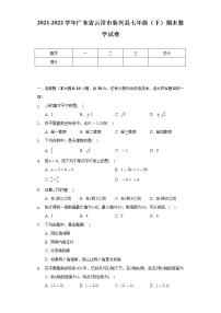 2021-2022学年广东省云浮市新兴县七年级（下）期末数学试卷（Word解析版）