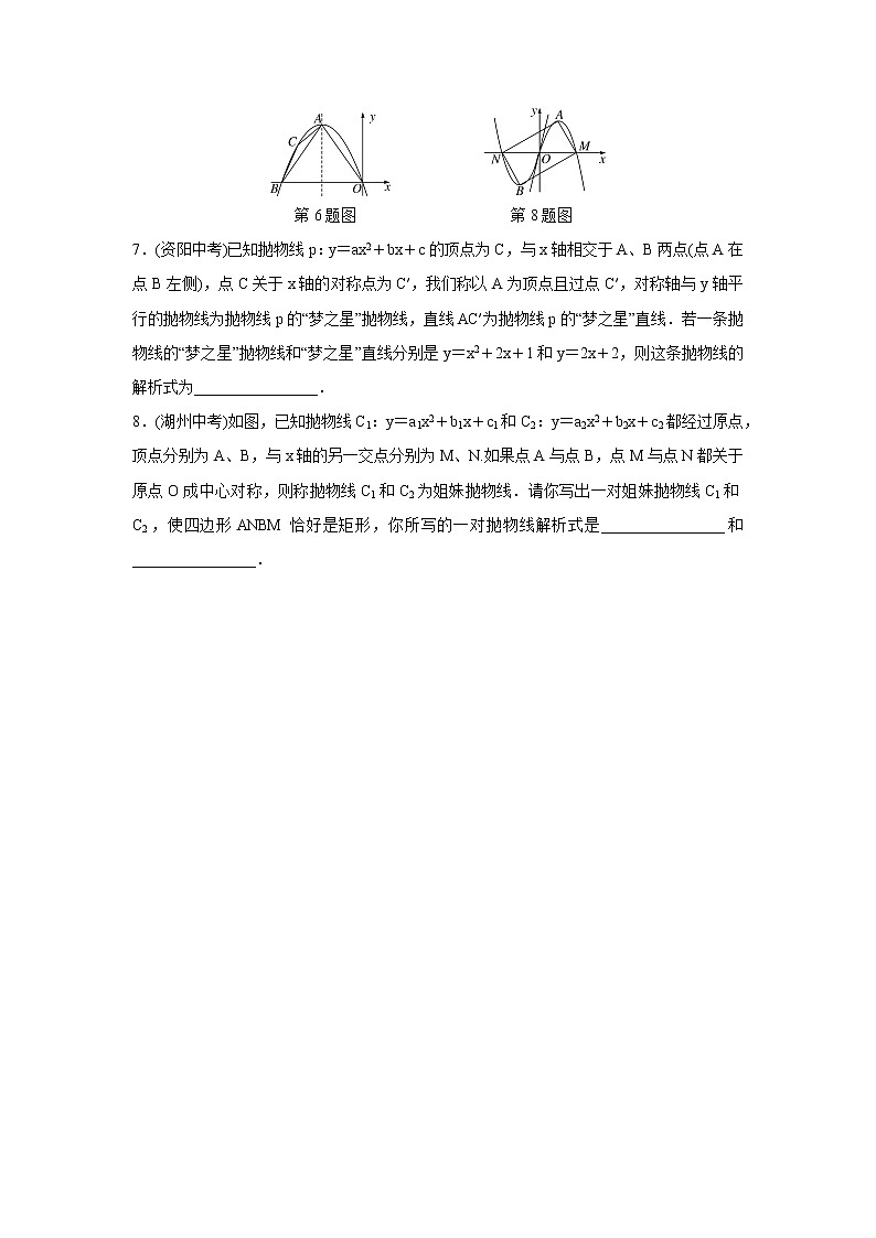初中数学人教版九上学案第22章 易错专题:抛物线的变换第2页