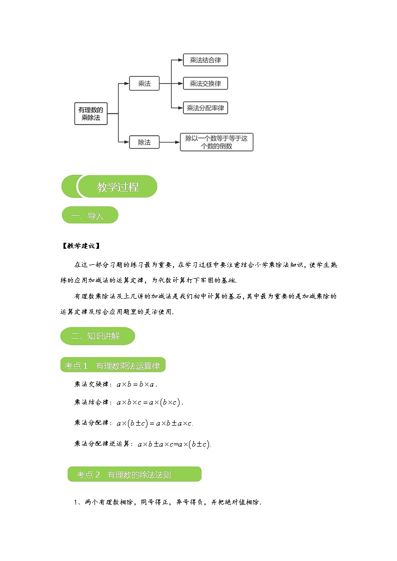 北师大版七上数学 2.13有理数及其运算 回顾与思考 教案02