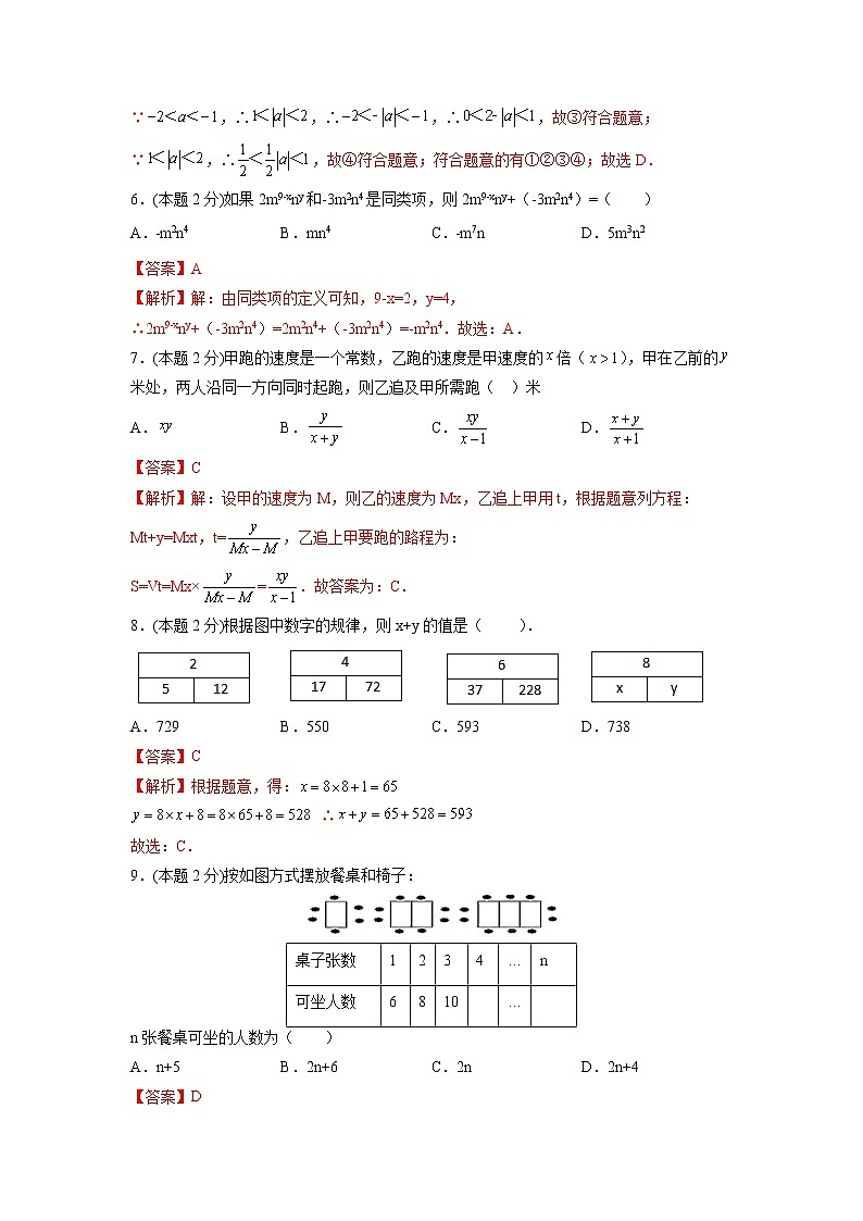 期中测试卷03(拔尖卷)-【满分计划】2021-2022学年七年级数学上册同步课时学优精练(苏科版)03