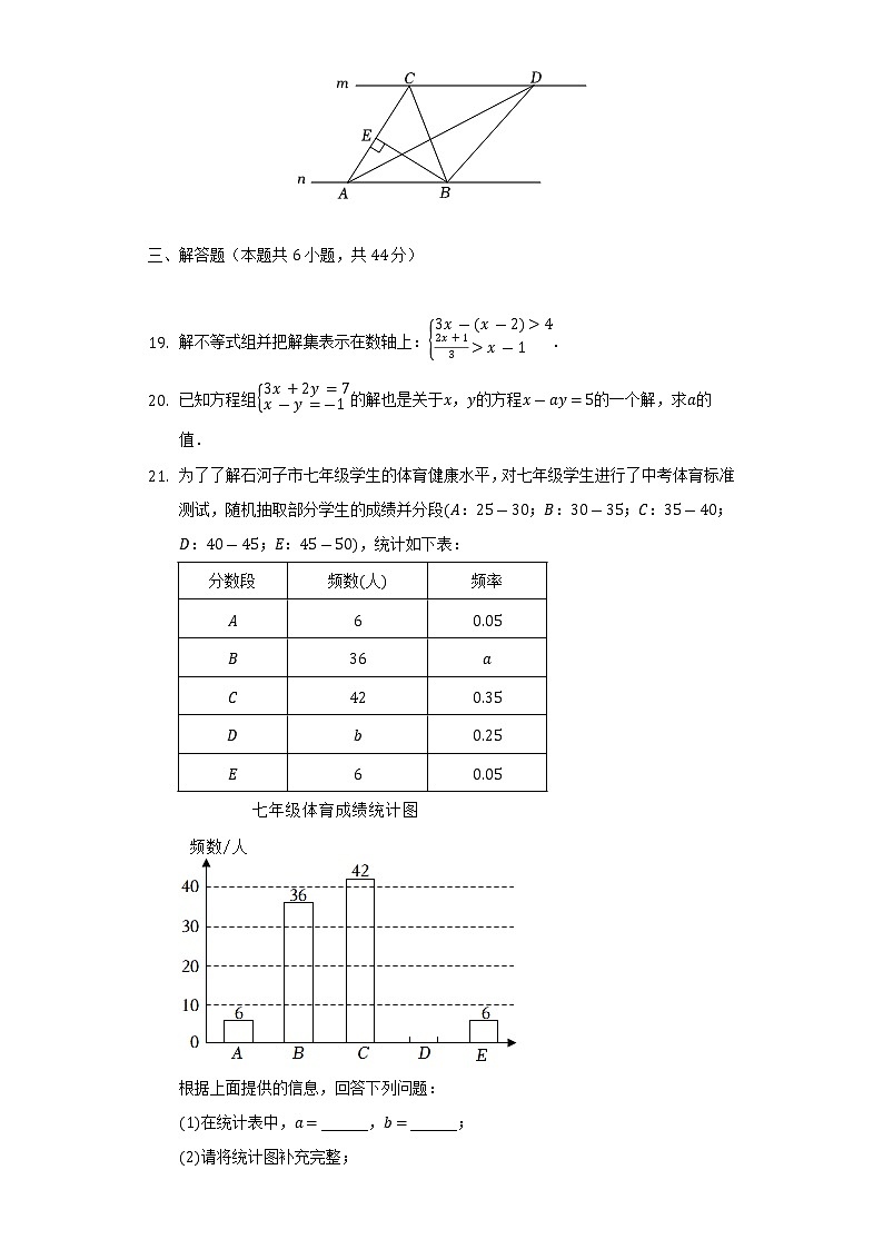 2021-2022学年新疆石河子五中七年级(下)期末数学试卷(Word解析版)03
