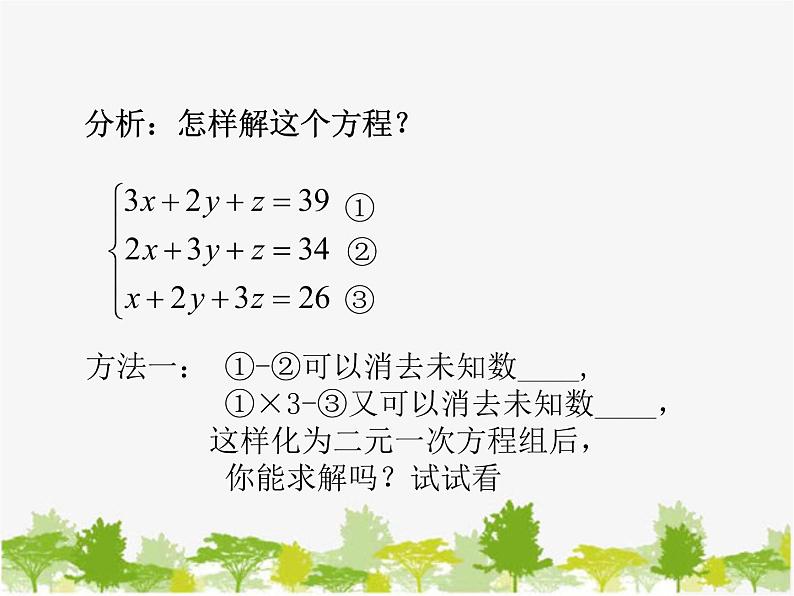 沪科版数学七年级上册 3.5 三元一次方程组及其解法(2)课件第5页