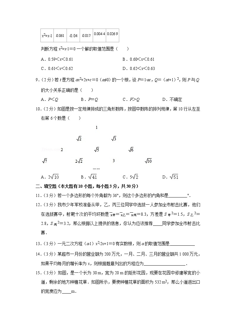 2020-2021学年浙江省绍兴市柯桥区联盟校八年级(下)月考数学试卷(3月份)(含答案)第2页