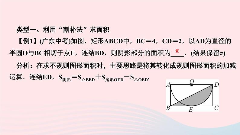 数学华东师大版九年级下册同步教学课件第27章圆专题课堂8巧求与圆有关的面积问题作业第2页