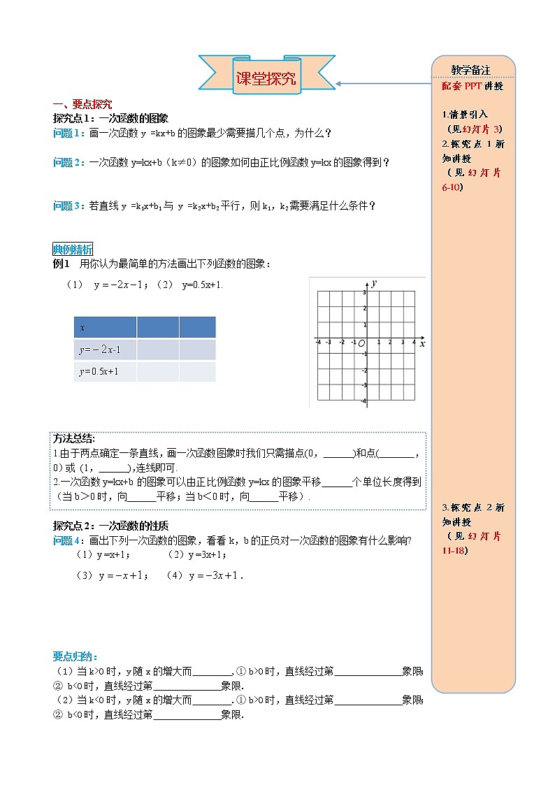 初中數(shù)學(xué)8下19.2.2 第2課時(shí) 一次函數(shù)的圖象與性質(zhì)精品導(dǎo)學(xué)案第2頁