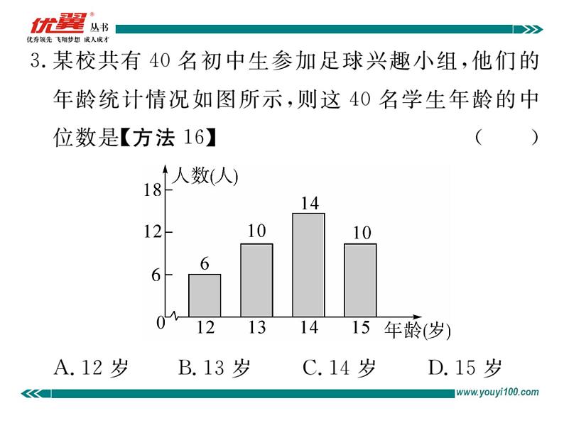 初中数学8下20.1.2 第1课时 中位数和众数习题讲评课件第4页