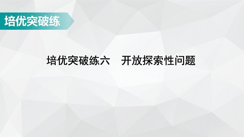 广东省2022年中考数学总复习讲练课件:培优突破练6 开放探索性问题01