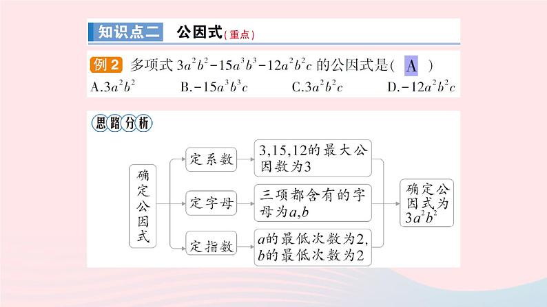 数学人教版八年级上册同步教学课件14.314.3.1提公因式法作业第6页