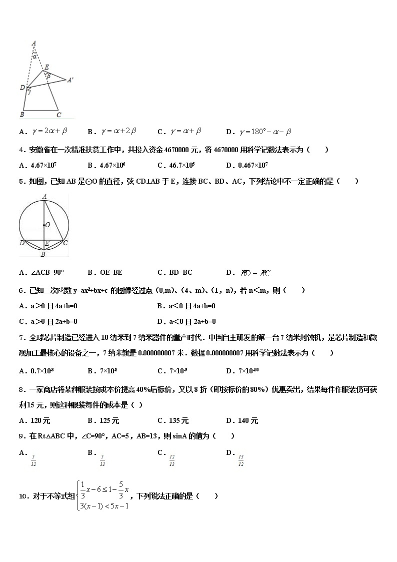 广东省汕头市潮南区胪岗镇重点名校2022年中考数学押题卷含解析第2页