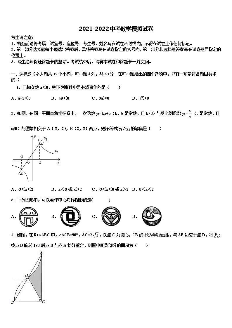 福建省泉州市晋江市重点中学2022年中考二模数学试题含解析第1页