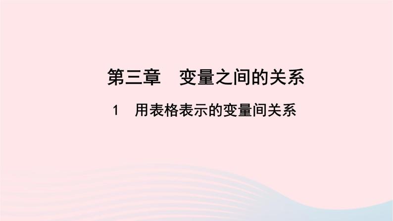 数学北师大版七年级下册同步教学课件第3章变量之间的关系1用表格表示的变量间关系作业01