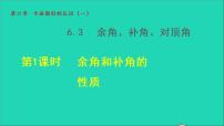 苏科版七年级上册6.3 余角 补角 对顶角授课课件ppt