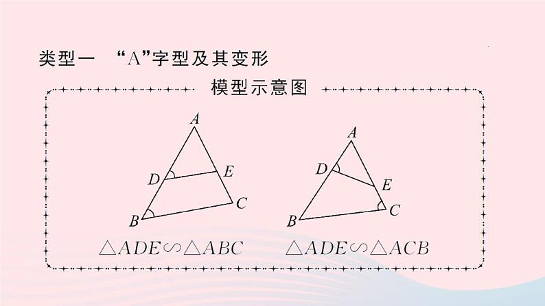 数学人教版九年级下册同步教学课件第27章相似专题训练(4)相似三角形中五种常见的基本模型作业02
