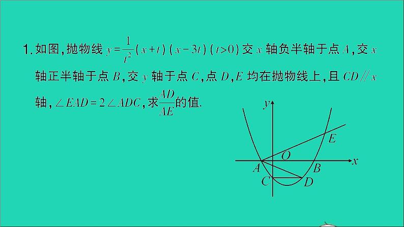 数学人教版九年级下册同步教学课件第27章相似专题训练16抛物线中的相似问题作业第2页