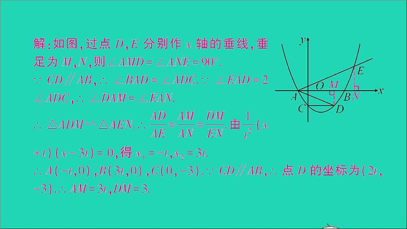 数学人教版九年级下册同步教学课件第27章相似专题训练16抛物线中的相似问题作业第3页