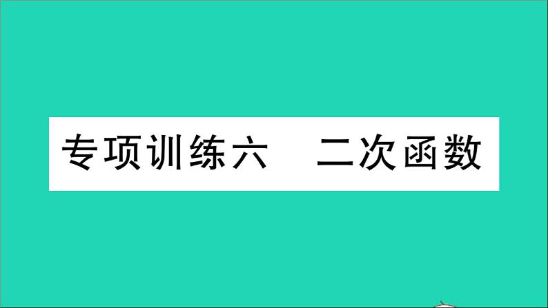 数学华东师大版九年级下册同步教学课件复习专项训练6二次函数作业01