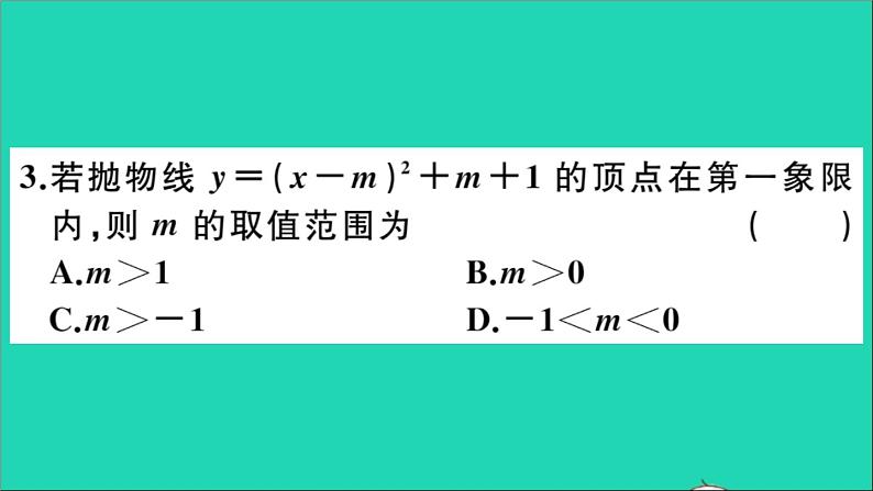 数学华东师大版九年级下册同步教学课件复习专项训练6二次函数作业03